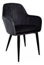 Ver imagem 4 de Kit 4 Cadeira Poltrona Vintage Eames em Tecido Veludo Preto:Veludo Preto/Preto/Listras