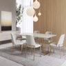 Mesa de Jantar Iron 180 cm - Off White Fosco c/ Dourado - 3