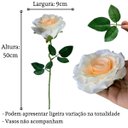 Ver imagem 2 de Kit 4 Rosas Artificiais Creme Realistas para Vasos e Centros de Mesa