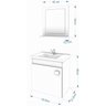 Gabinete Toucador Íris de Banheiro C/ Cuba e Espelheira Branco e Preto MGM Móveis - 5