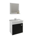 Ver imagem 2 de Gabinete Toucador Íris de Banheiro C/ Cuba e Espelheira Branco e Preto MGM Móveis