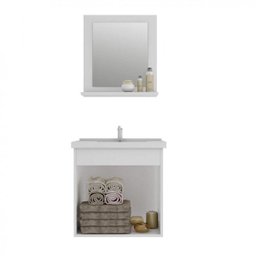 Gabinete Para Banheiro com Cuba e Espelheira 1 Porta 1 Prateleira Íris MGM Móveis - 5