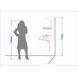 Gabinete Para Banheiro com Cuba e Espelheira 1 Porta 1 Prateleira Íris MGM Móveis - 4