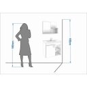 Ver imagem 4 de Gabinete Lótus Toucador de Banheiro C/ Cuba e Espelheira Preto e Branco MGM Móveis