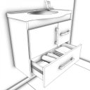 Ver imagem 3 de Gabinete de Banheiro 1 Cuba 1 Espelheira Fortaleza MGM Móveis
