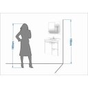 Ver imagem 6 de Gabinete Tulipa Toucador de Banheiro C/ Cuba e Espelheira Amêndoa e Off White MGM Móveis