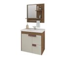 Ver imagem 2 de Gabinete Tulipa Toucador de Banheiro C/ Cuba e Espelheira Amêndoa e Off White MGM Móveis