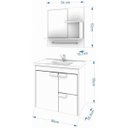 Ver imagem 3 de Gabinete Tulipa Toucador de Banheiro C/ Cuba e Espelheira Amêndoa e Off White MGM Móveis