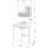 Gabinete Tulipa Toucador de Banheiro C/ Cuba e Espelheira Preto e Branco MGM Móveis - 5
