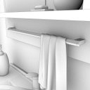 Ver imagem 3 de Gabinete Tulipa Toucador de Banheiro C/ Cuba e Espelheira Preto e Branco MGM Móveis