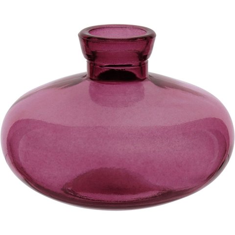 Vaso Garrafa Decorativo de Vidro Roxo 6x9x9cm Enfeite Sala Mesa Estante Aparador