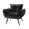 Poltrona Opala - Suede Preto, 1 Lugar, Base Palito Imbuia - 1
