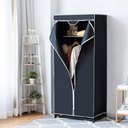 Ver imagem 4 de Guarda Roupa com Ziper Cabideiro Portatil Arara Organizador Prateleira Multiuso Praia Camping Preto