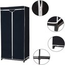 Ver imagem 2 de Guarda Roupa com Ziper Cabideiro Portatil Arara Organizador Prateleira Multiuso Praia Camping Preto
