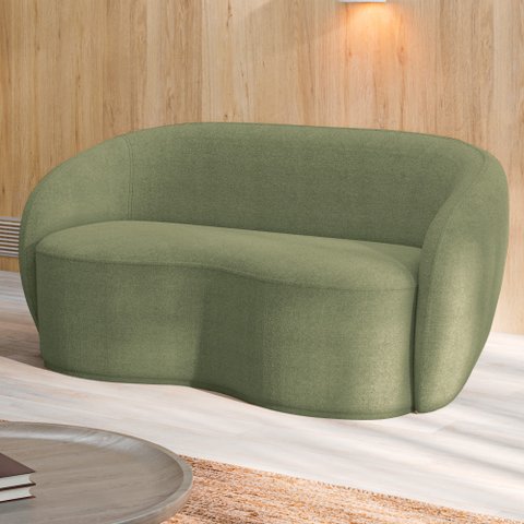 Sofá Decorativo 1,80cm 2 Lugares Íbis Bouclê Verde G33 - Gran Belo