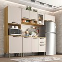 Ver imagem 1 de Cozinha Compacta Valencia com Vidro 4 Peças 9 Portas 2 Gavetas Salleto Moveis