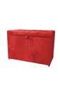 Ver imagem 1 de Puff Baú em Suede Amassado com Pistão Á Gás - Vermelho