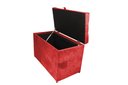 Ver imagem 3 de Puff Baú em Suede Amassado com Pistão Á Gás - Vermelho