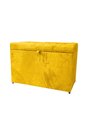 Ver imagem 1 de Puff Baú em Suede Amassado com Pistão Á Gás - Amarelo