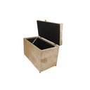 Ver imagem 3 de Puff Baú em Suede Amassado com Pistão Á Gás - Bege Escuro