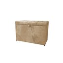 Ver imagem 1 de Puff Baú em Suede Amassado com Pistão Á Gás - Bege Escuro