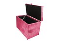 Ver imagem 3 de Puff Baú em Suede Amassado com Pistão Á Gás - Rosa Pink