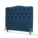 Ver imagem 1 de Cabeceira de Cama Box Viúva 128 Cm Varsóvia Suede Veludo Azul Marinho