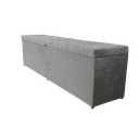 Ver imagem 1 de Puff Baú Cama de Casal em Suede Amassado com Pistão Á Gás - Cinza