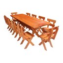 Ver imagem 1 de Conjunto Mesa Rústica 2,2m e 10 Cadeiras Madeira Maciça Angelim