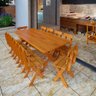Conjunto Mesa Rústica 2,2m e 10 Cadeiras Madeira Maciça Angelim - 5