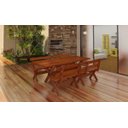 Ver imagem 6 de Mesa Rústica Para Churrasco 2,00m Com Bancos E Cadeiras Madeira Maciça Eucalipto