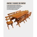 Ver imagem 2 de Mesa Rústica Para Churrasco 2,00m Com Bancos E Cadeiras Madeira Maciça Eucalipto