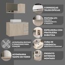 Ver imagem 4 de Conjunto Gabinete Banheiro Prisma 80cm Gabinete + Cuba + Espelheira com Vidro Madeirado Inteiro