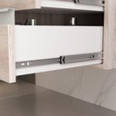 Ver imagem 5 de Conjunto Gabinete Banheiro Prisma 80cm Gabinete + Cuba + Espelheira com Vidro Madeirado Inteiro