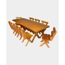 Ver imagem 1 de Mesa Rústica com 08 Cadeiras Madeira Maciça Eucalipto 2