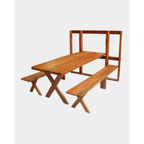 Mesa de Parede Dobrável Madeira Maciça Eucalipto 2