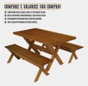Ver imagem 5 de Conjunto Mesa Rústica com Bancos Madeira Maciça Eucalipto 2
