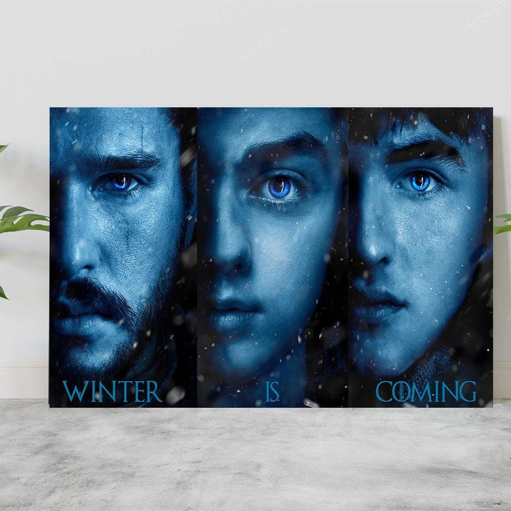 Placa Serie Game Of Thrones Filhos de Ned Stark Tamanho A4 | MadeiraMadeira