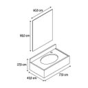 Ver imagem 2 de Bancada Yaris Susp. com Cuba Embutida e Espelho 80x60