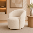 Ver imagem 2 de Poltrona Decorativa Yara Base Giratória Boucle Sala Estar Quarto Recepção Confortável