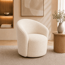 Ver imagem 4 de Poltrona Decorativa Yara Base Giratória Boucle Sala Estar Quarto Recepção Confortável