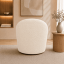 Ver imagem 3 de Poltrona Decorativa Yara Base Giratória Boucle Sala Estar Quarto Recepção Confortável