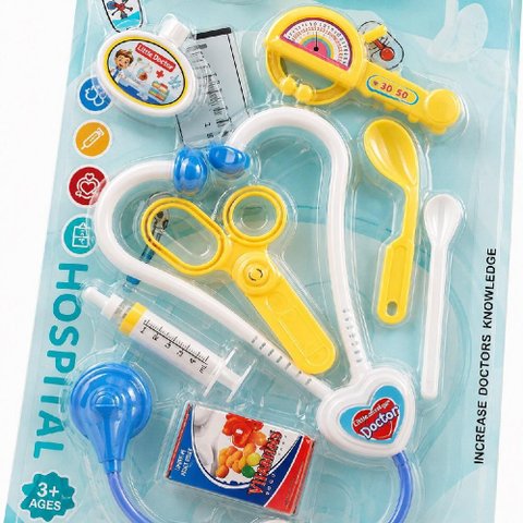 Kit Medico Infantil Completo 9 Peças Nutricionista Enfermeiro Doutor Brinquedo Educativo Estetoscopi