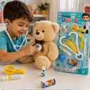 Ver imagem 3 de Kit Medico Infantil Completo 9 Peças Nutricionista Enfermeiro Doutor Brinquedo Educativo Estetoscopi