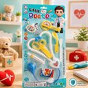 Ver imagem 5 de Kit Medico Infantil Completo 9 Peças Nutricionista Enfermeiro Doutor Brinquedo Educativo Estetoscopi