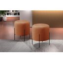 Ver imagem 2 de Puff Banqueta Odim Luxo Base Preta Castellar Móbile Linho Terracota