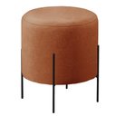 Ver imagem 1 de Puff Banqueta Odim Luxo Base Preta Castellar Móbile Linho Terracota