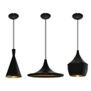 Ver imagem 1 de Lustre pendentes balcão 3 un Preto com dourado