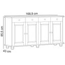 Ver imagem 5 de Aparador Buffet para Sala de Jantar 4 Portas 4 Gavetas Rústico Lazuli F06 Café - Lyam Decor