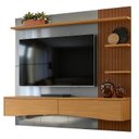 Ver imagem 1 de Painel para Tv 65 Polegadas 180cm Europa Lukaliam Cinza/tauari Ripado 3d